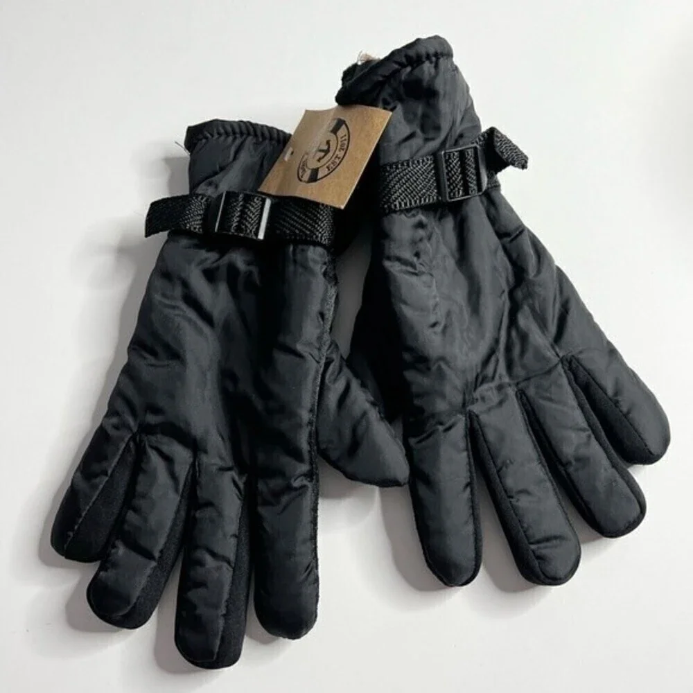 Yacht & Smith Winter Ski Gloves Fleece Lined Adjustable Strap Water Resistance.
